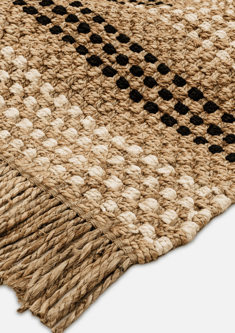 Hemp Hand Woven Rug _ Frontier Fringe