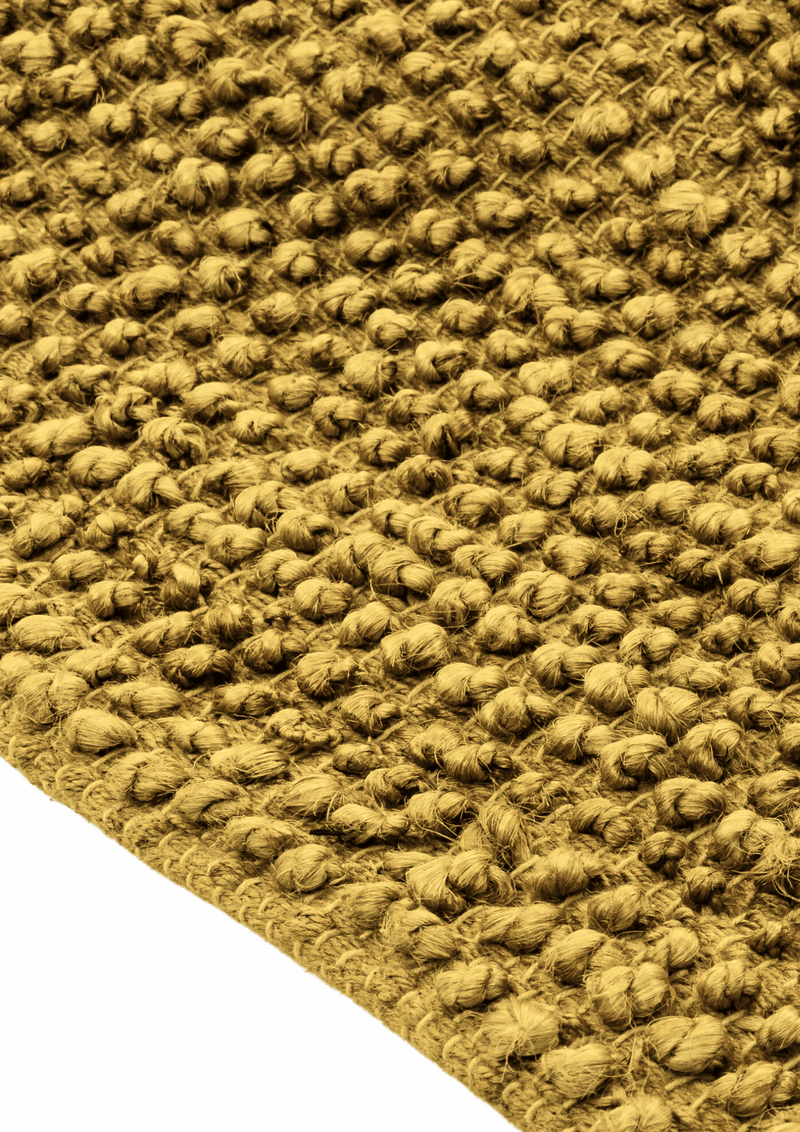 Hemp Hand Woven Rug: Mustard Loop