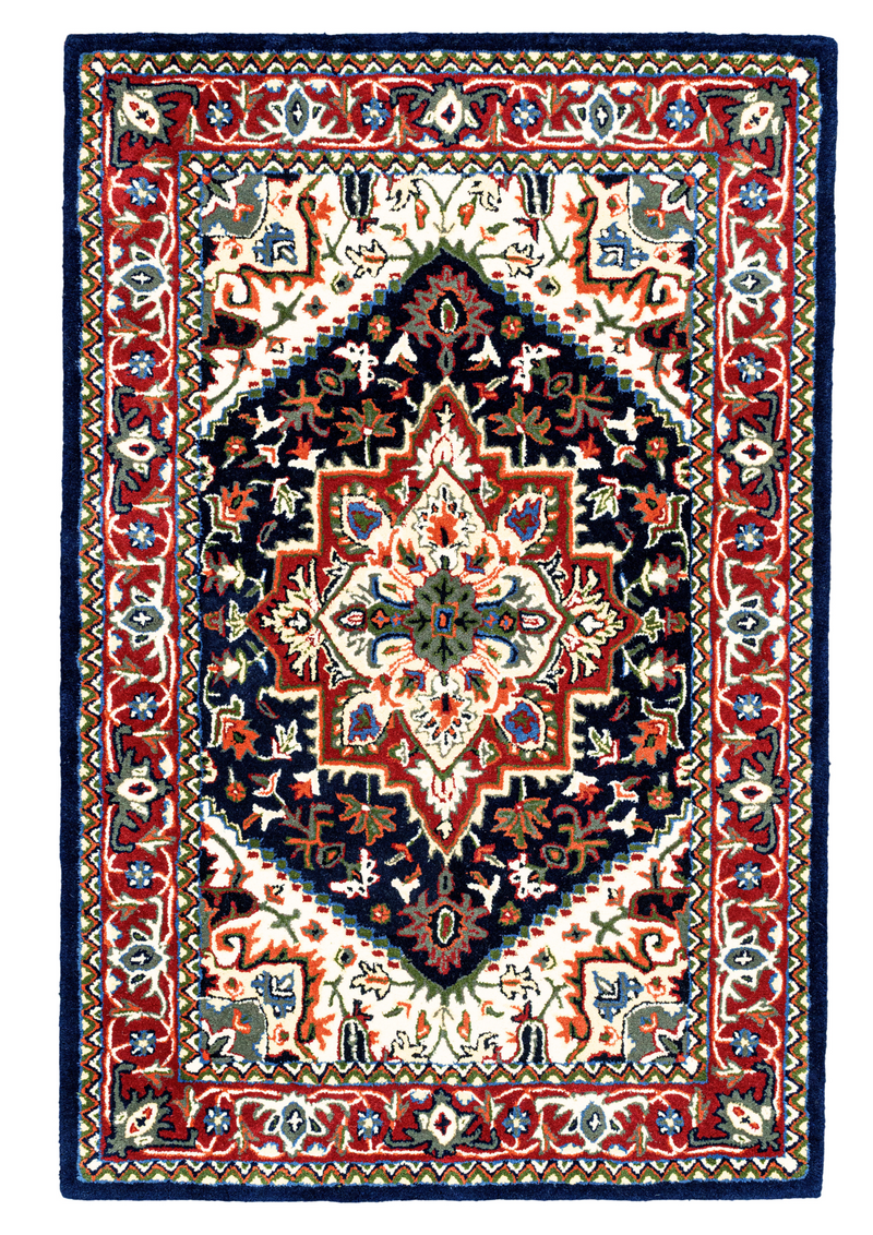 Wool Handtufted Carpet _ Blue Regal Magnificence
