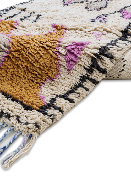 Wool Hand Knotted Moroccan Carpet - Bohemian Bliss