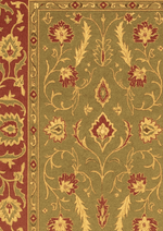 Handmade luxury rug with intricate golden and floral motifs – Haveli Vilas design