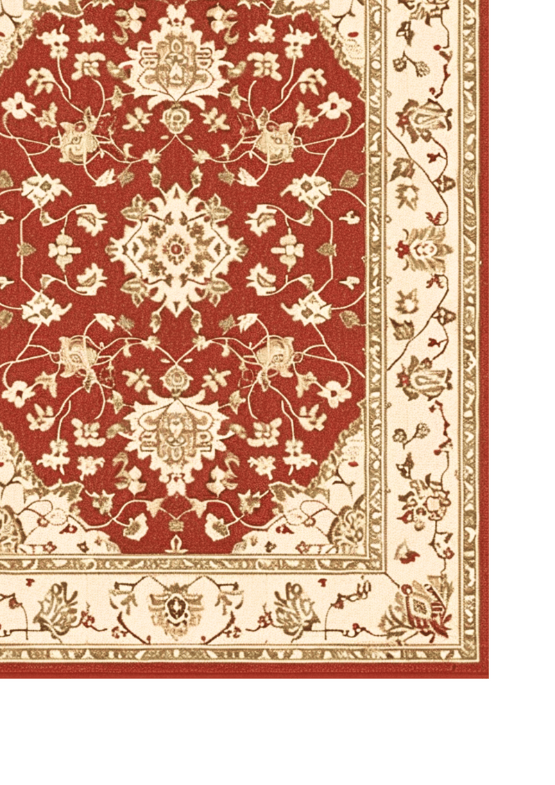 Luxury ruby red floral carpet for festive home décor