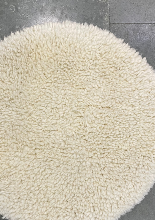 Wool Handtufted Carpet _ Round White