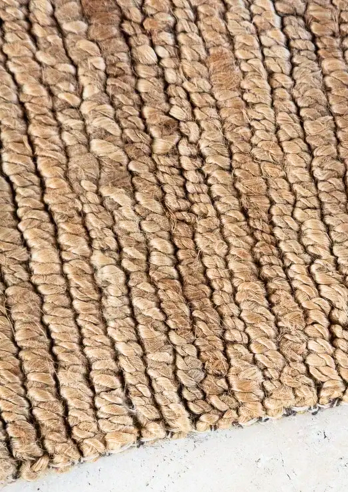 Hemp Handknotted Carpet _ Loop Natural