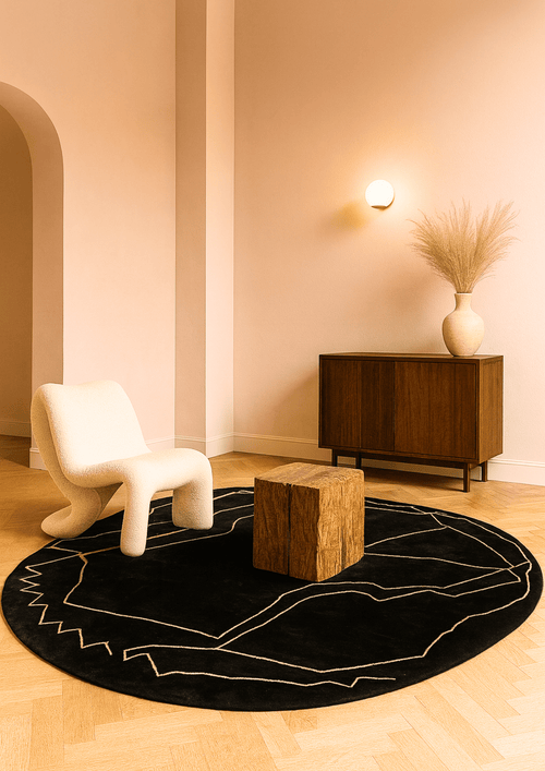 Round Woolen Handtufted Carpet _Kage