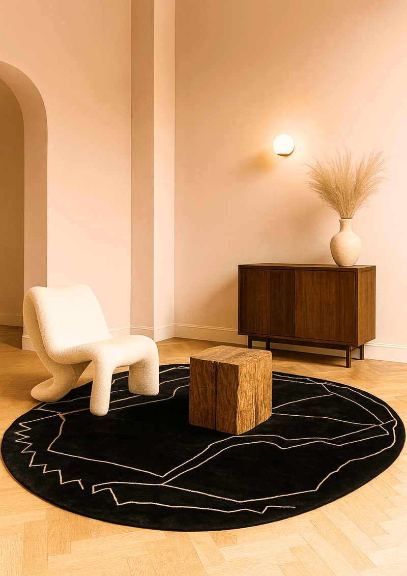 Round Woolen Handtufted Carpet _Kage