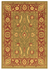 Heritage-inspired floral rug with golden detailing – Haveli Vilas handmade carpet