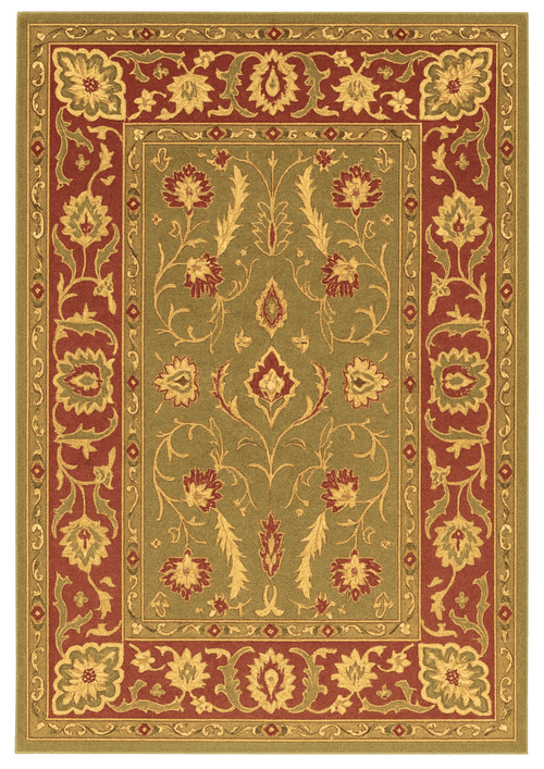 Heritage-inspired floral rug with golden detailing – Haveli Vilas handmade carpet