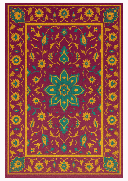 Luxury handmade floral wool rug – Rajvilas by HummingHaus
