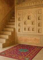 Traditional-meets-modern wool handtufted carpet for living room décor