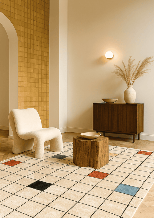 Wool Handtufted Carpet _ Coastline Grid_Area Carpets