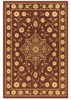 Kiranmala handmade wool tufted rug with golden floral garland design