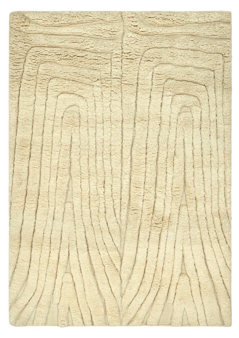 Woolen Handknotted Moroccan Carpet - Wave