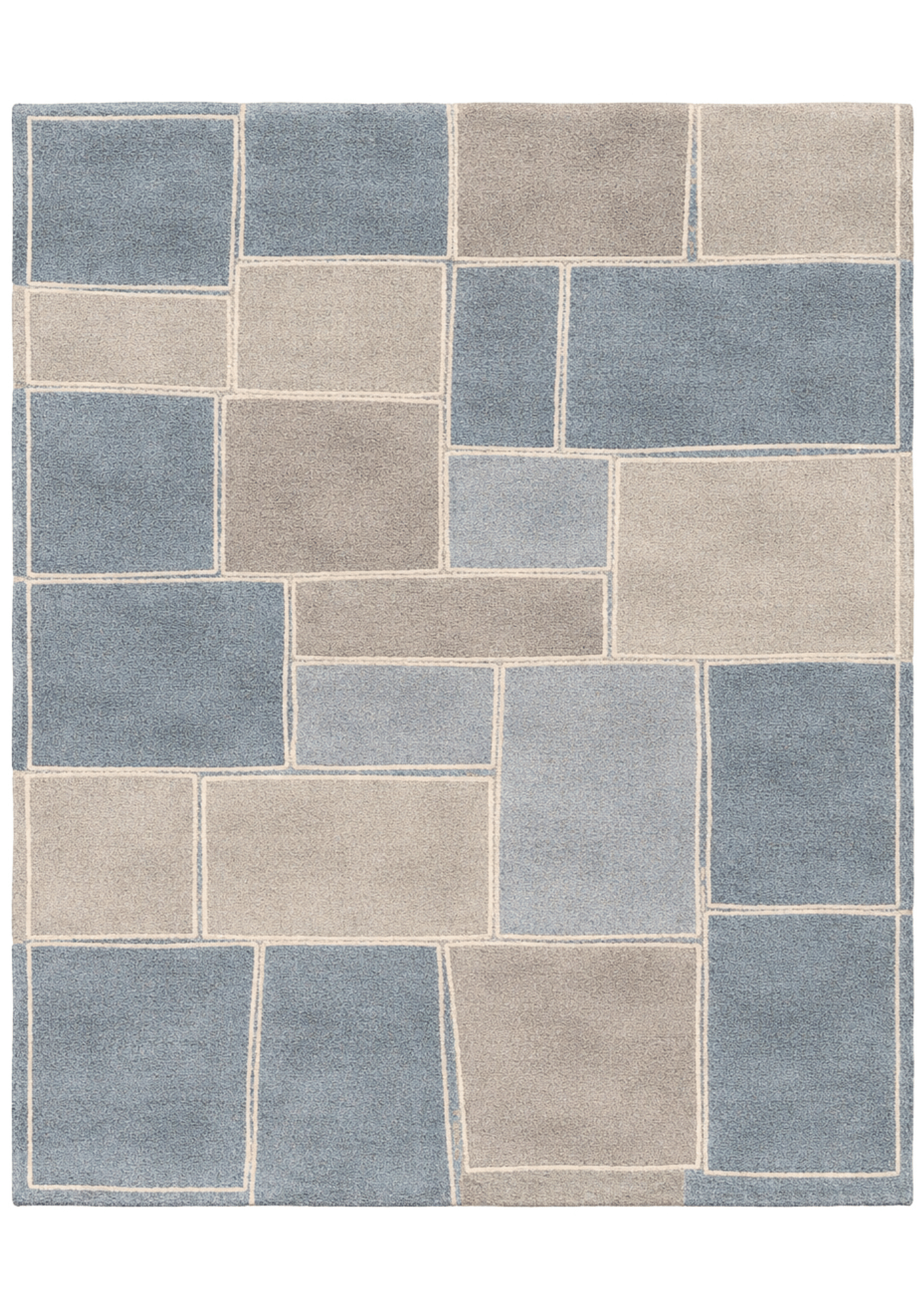 Scandi Patchline Woolen Handtufted Carpet – Scandinavian Geometric Rug ...