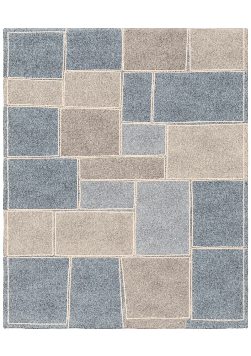 Scandi Patchline Woolen Handtufted Carpet – Scandinavian Geometric Rug ...