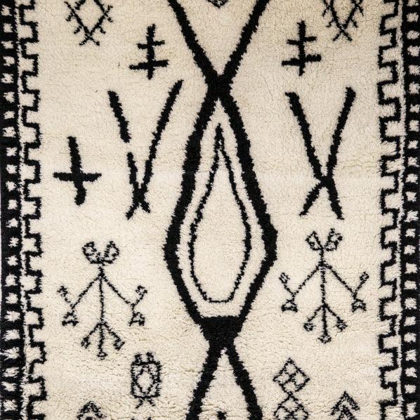 Black & White New Zealand Wool Handknotted