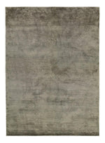 Viscose HandKnotted Carpet_ Parallel Wrap Grey - HummingHaus