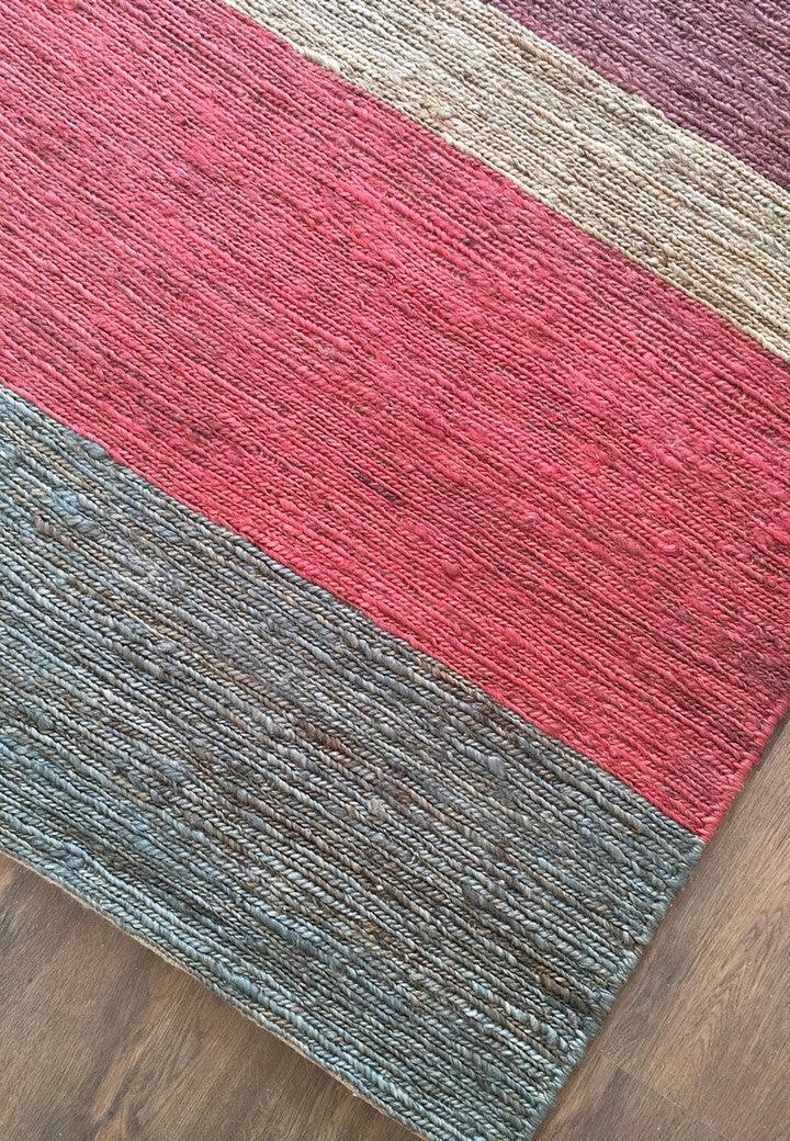 Hemp HandWoven Rug _ Multi Braided Stripe – HummingHaus